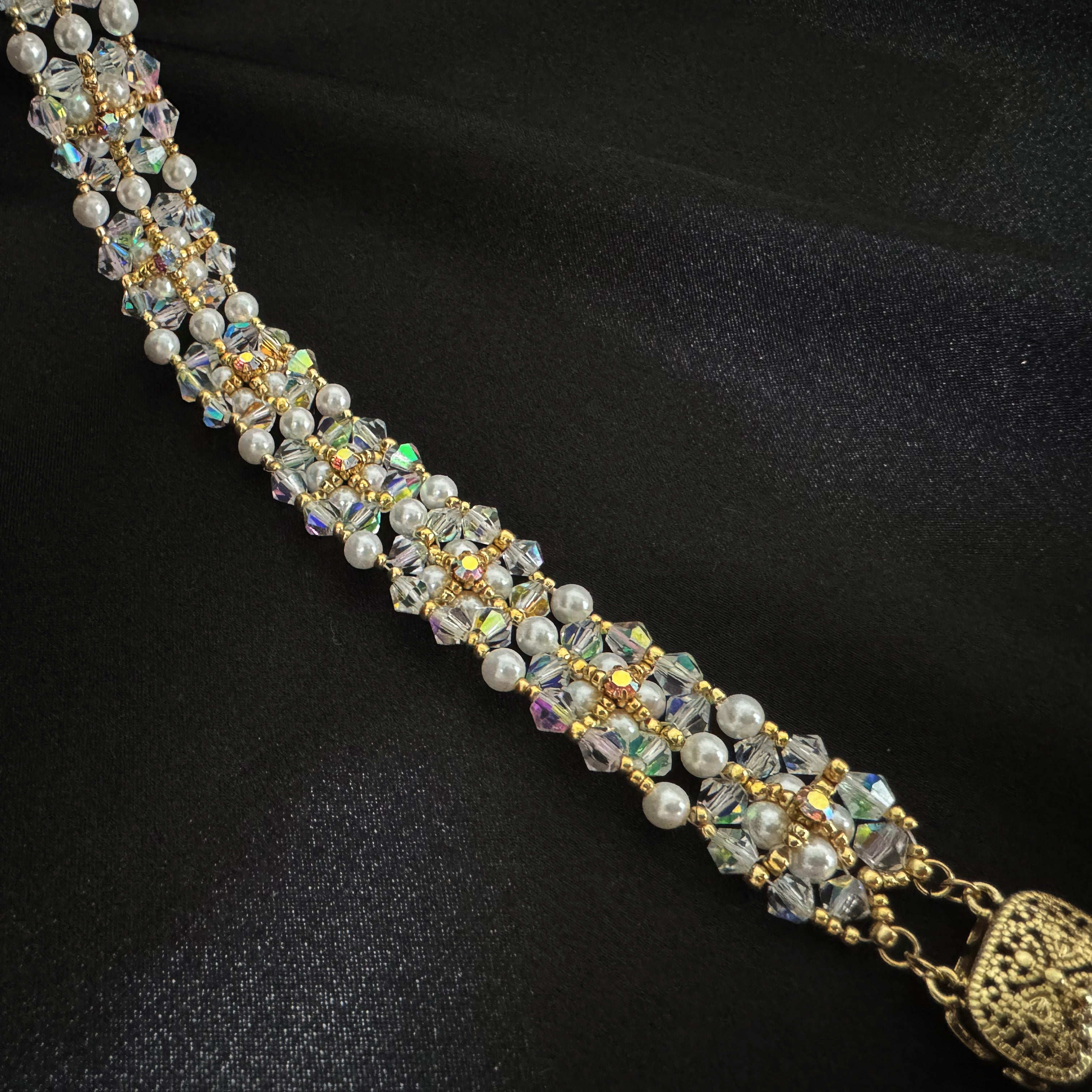 Kit - Golden Crystal Pearl Bracelet