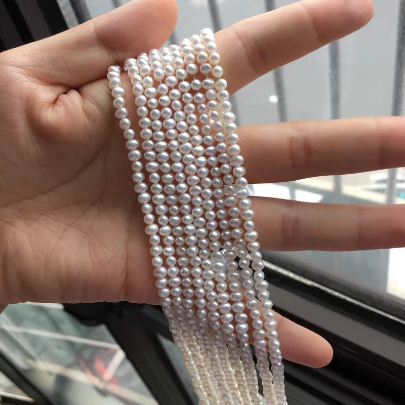 3-4mm Egg Shape Freshwater Pearls