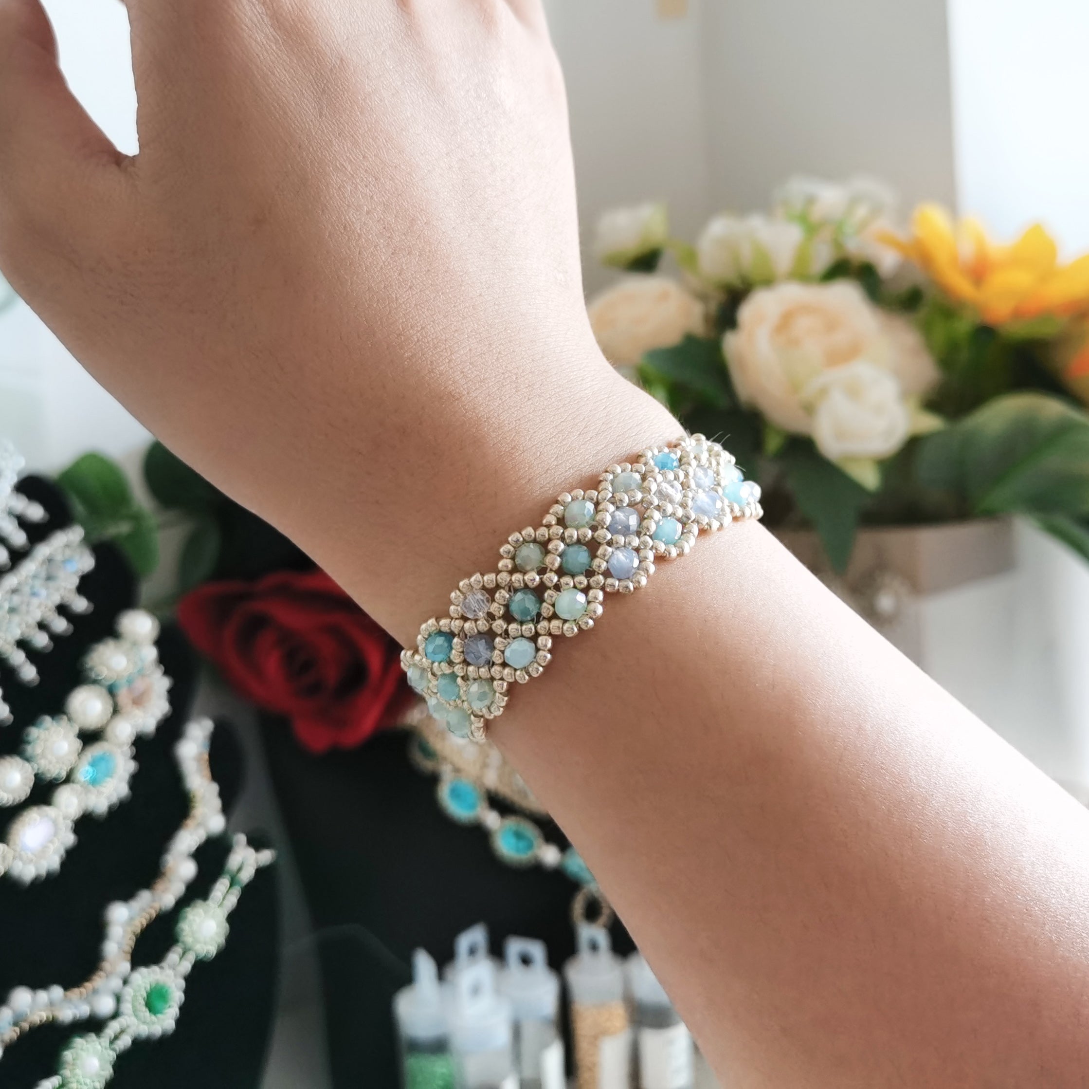 Kit - Shinning Lake Rondelle Bracelet