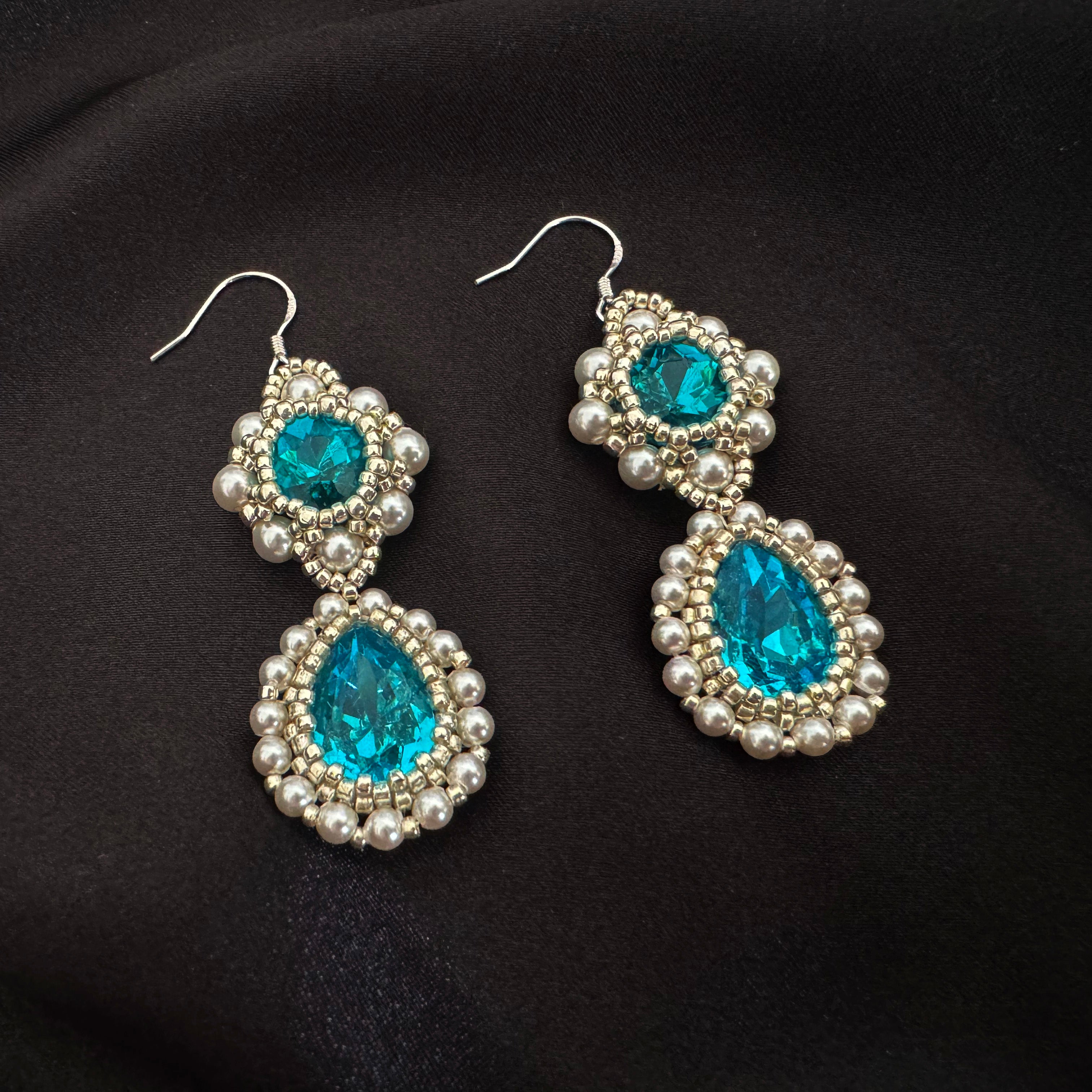 Kit - Blue Gemstone Pearl Earrings