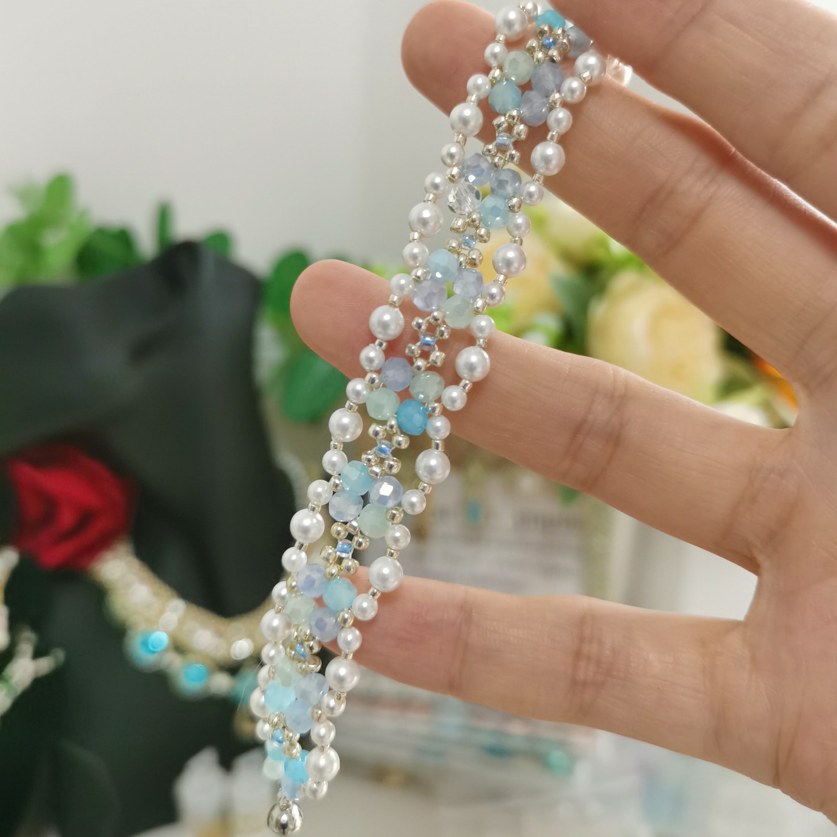 Kit - Blue Rondelles Pearl Bracelet