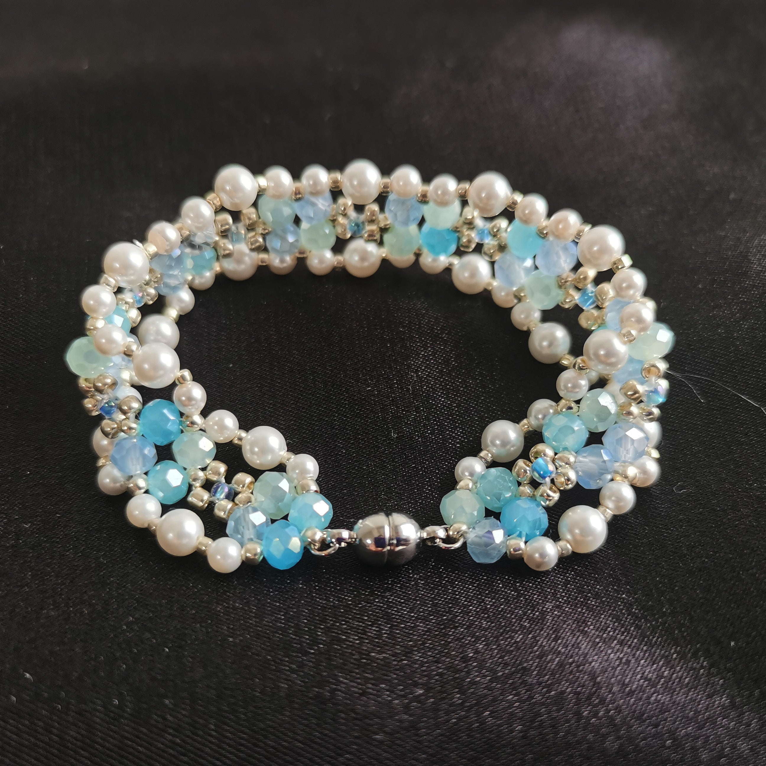 Kit - Blue Rondelles Pearl Bracelet