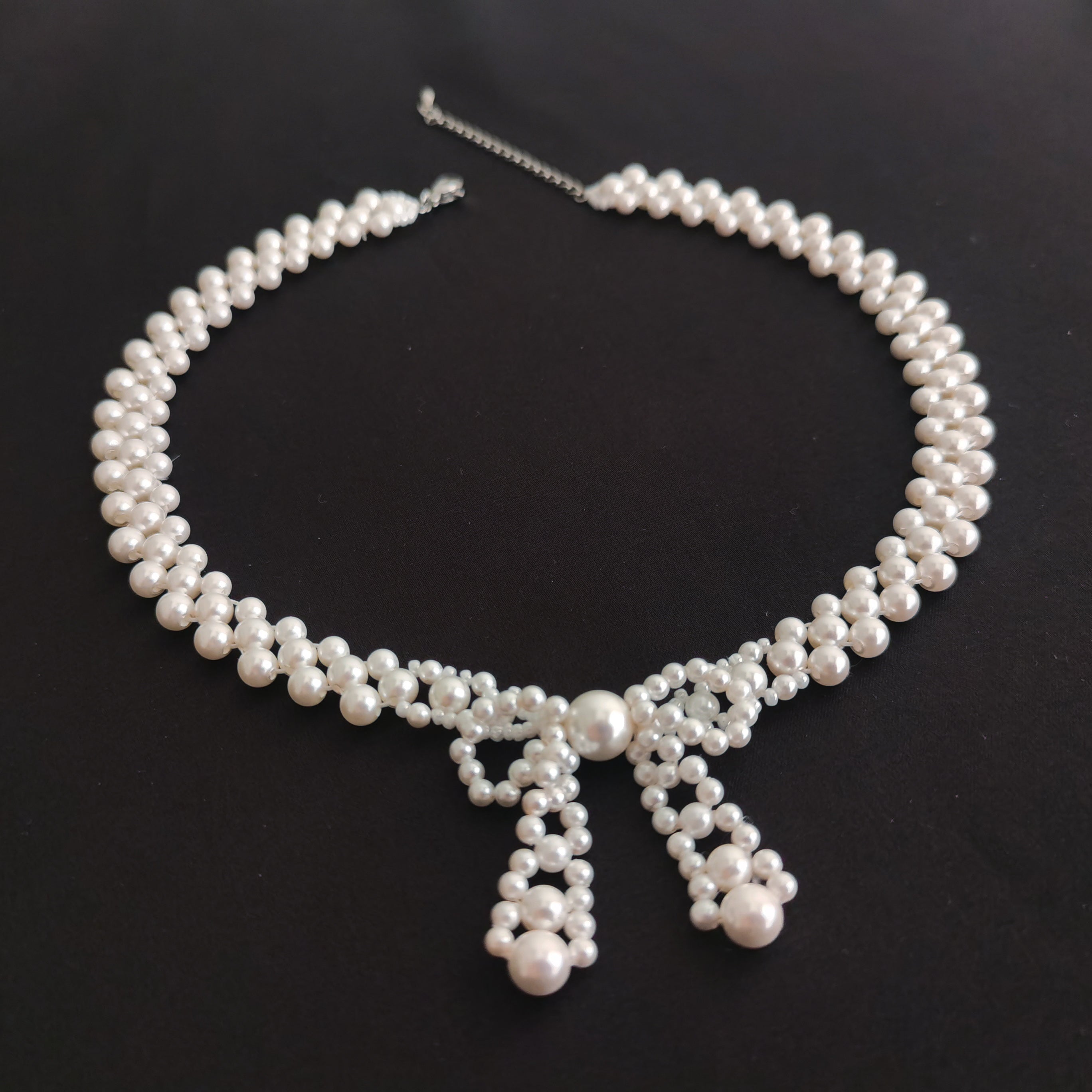 Kit - Bowknot Beaded Pearl Necklace