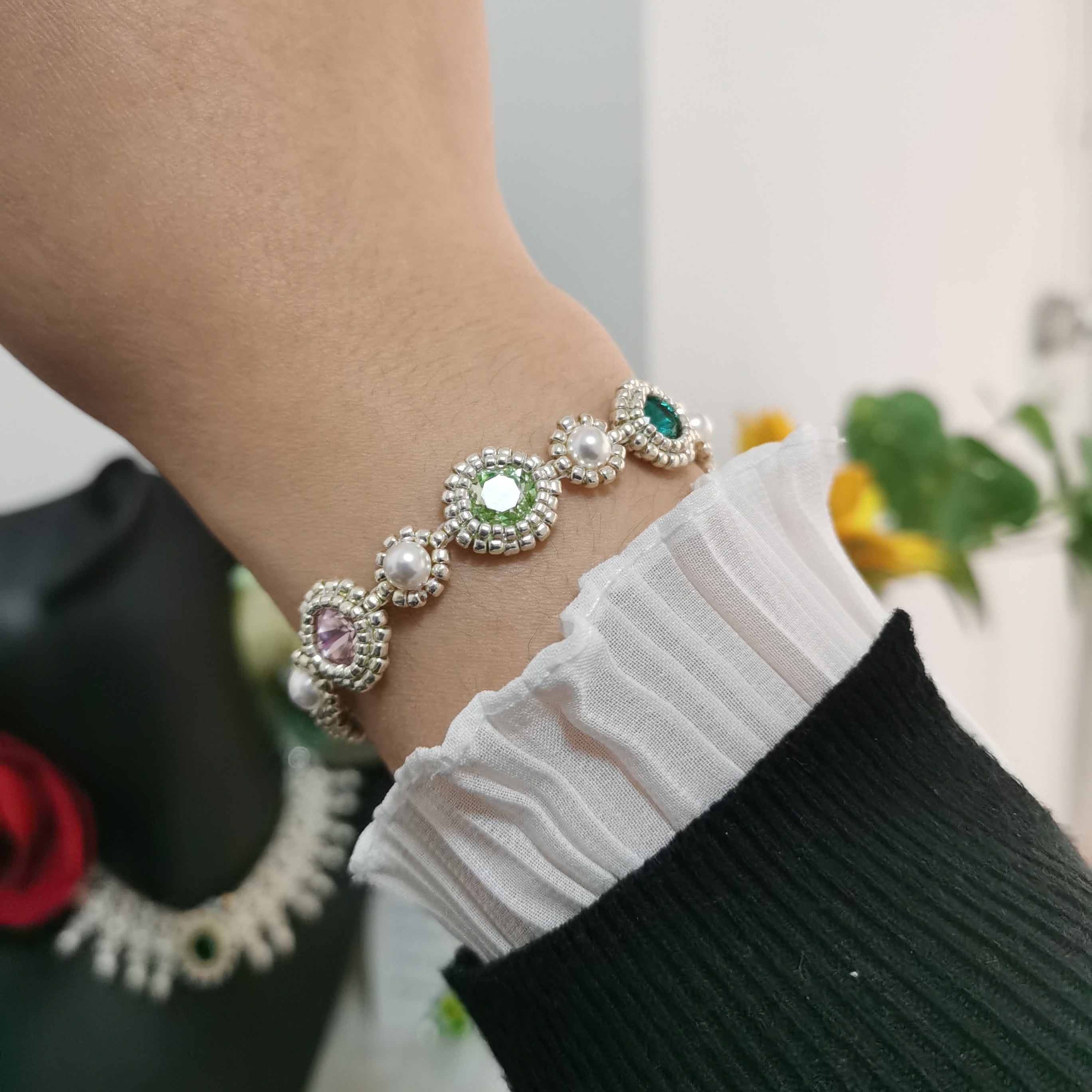 Kit - Colorful Diamond Pearl Bracelet