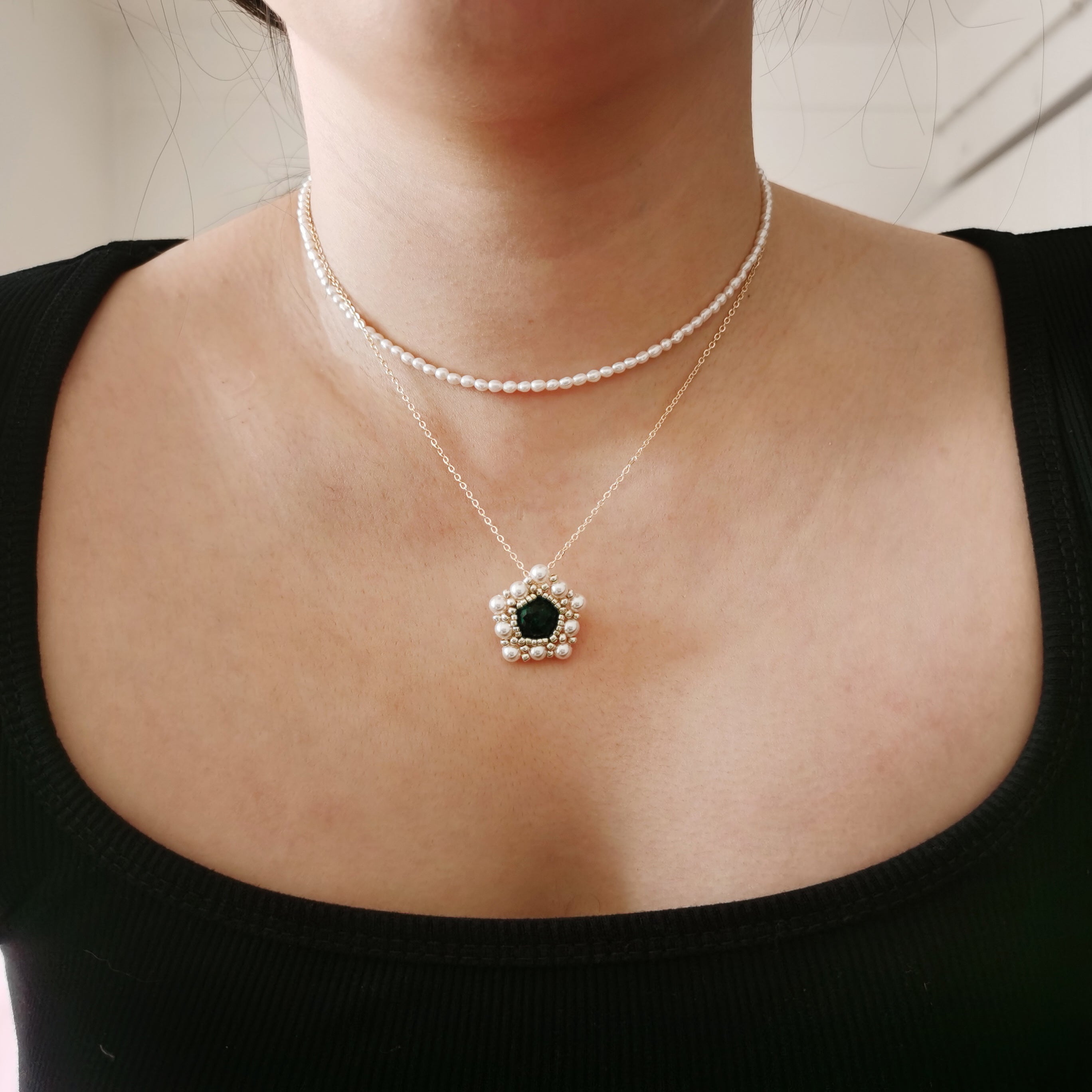 Kit - Green Satellite Crystal Necklace
