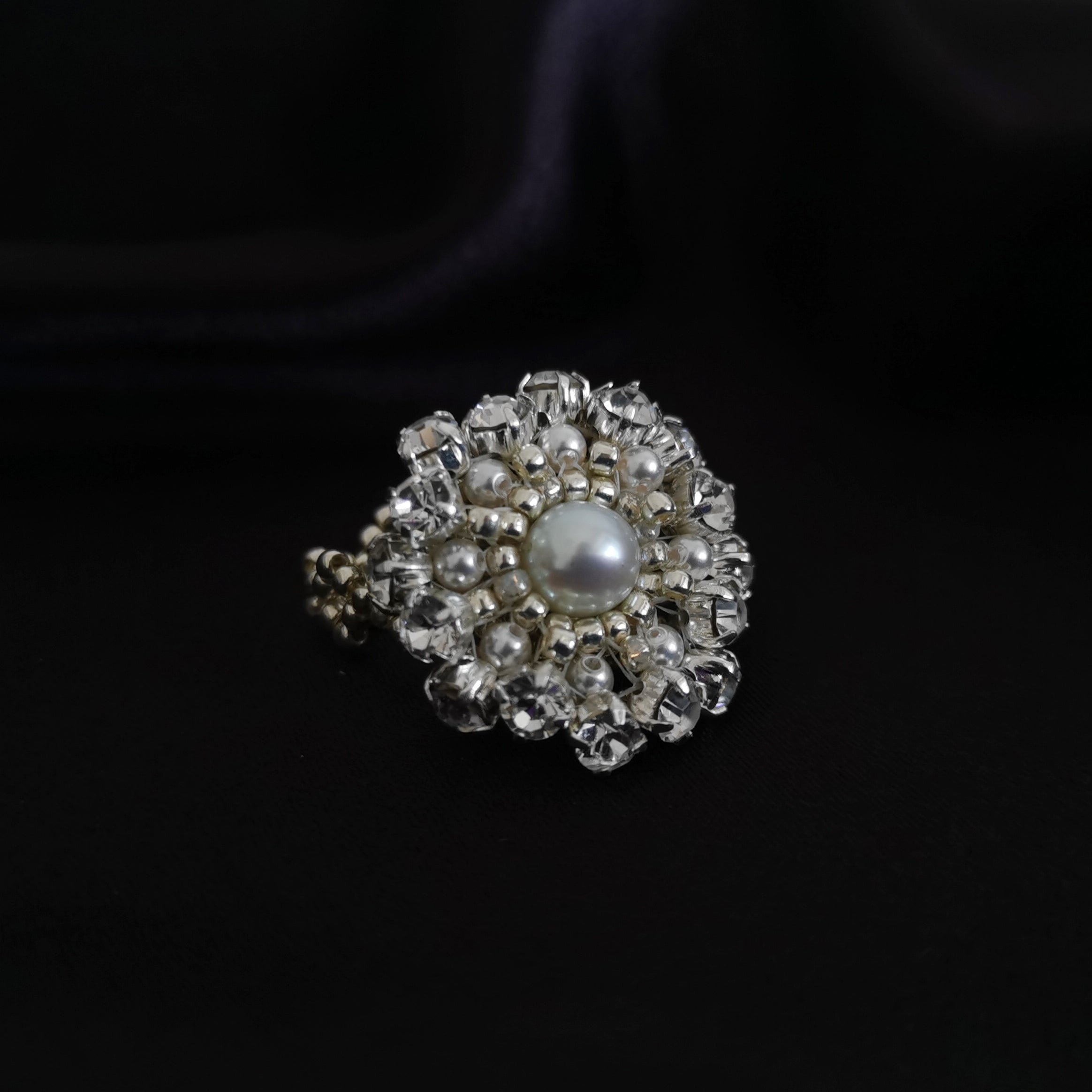 Kit - Diamond Beaded Pearl Ring