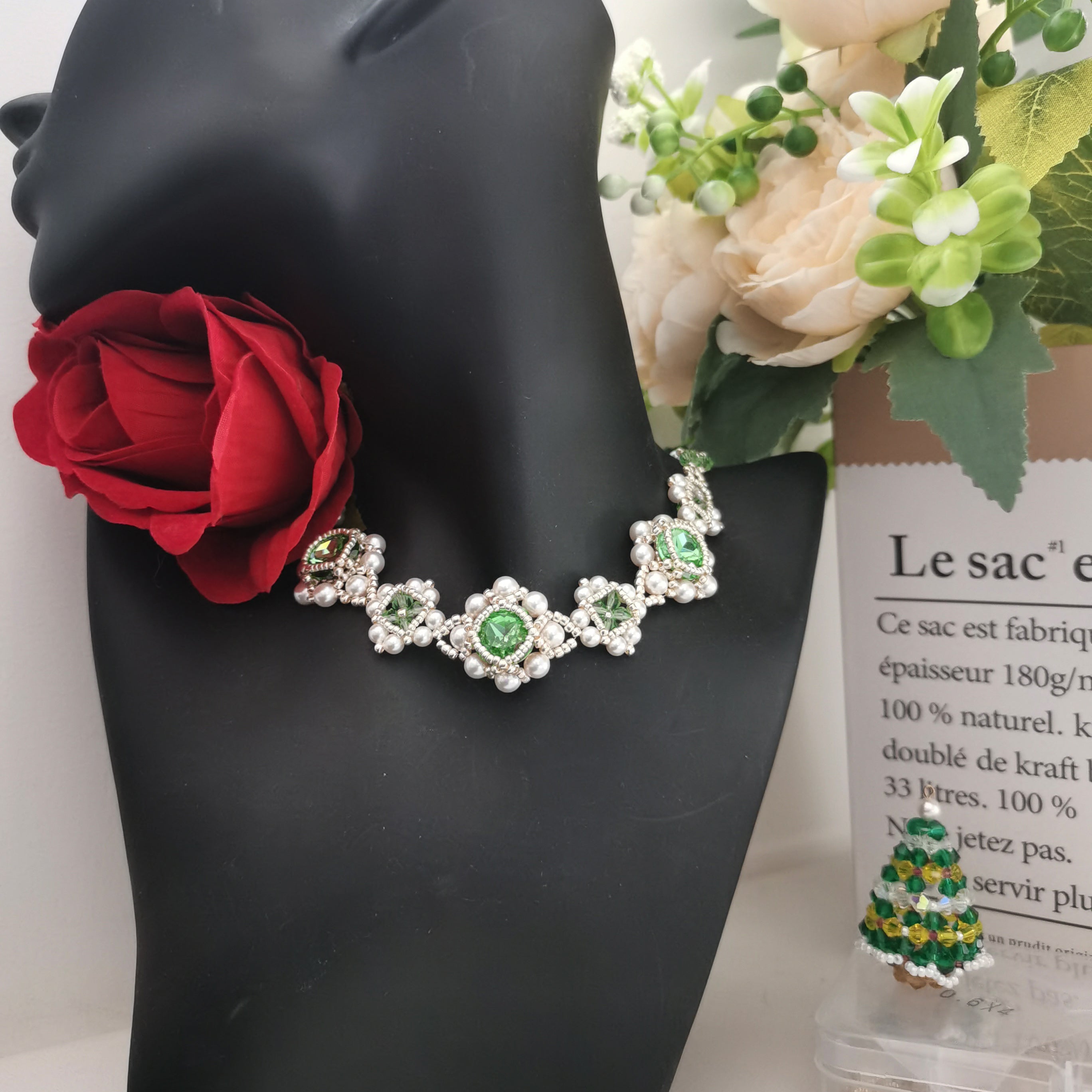Kit - Green Gem Stone Beaded Necklace