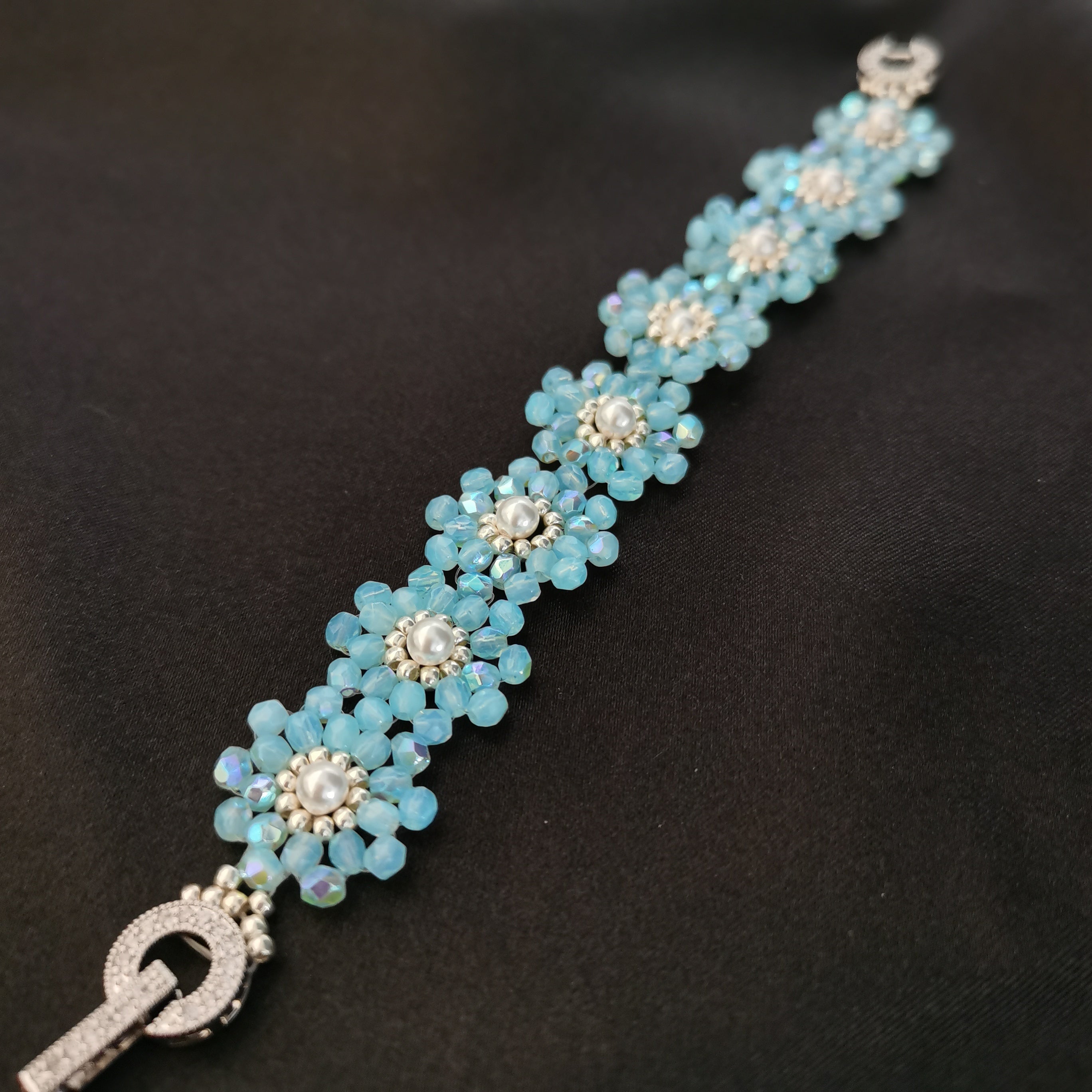 Kit - Blue Flower Pearl Bracelet
