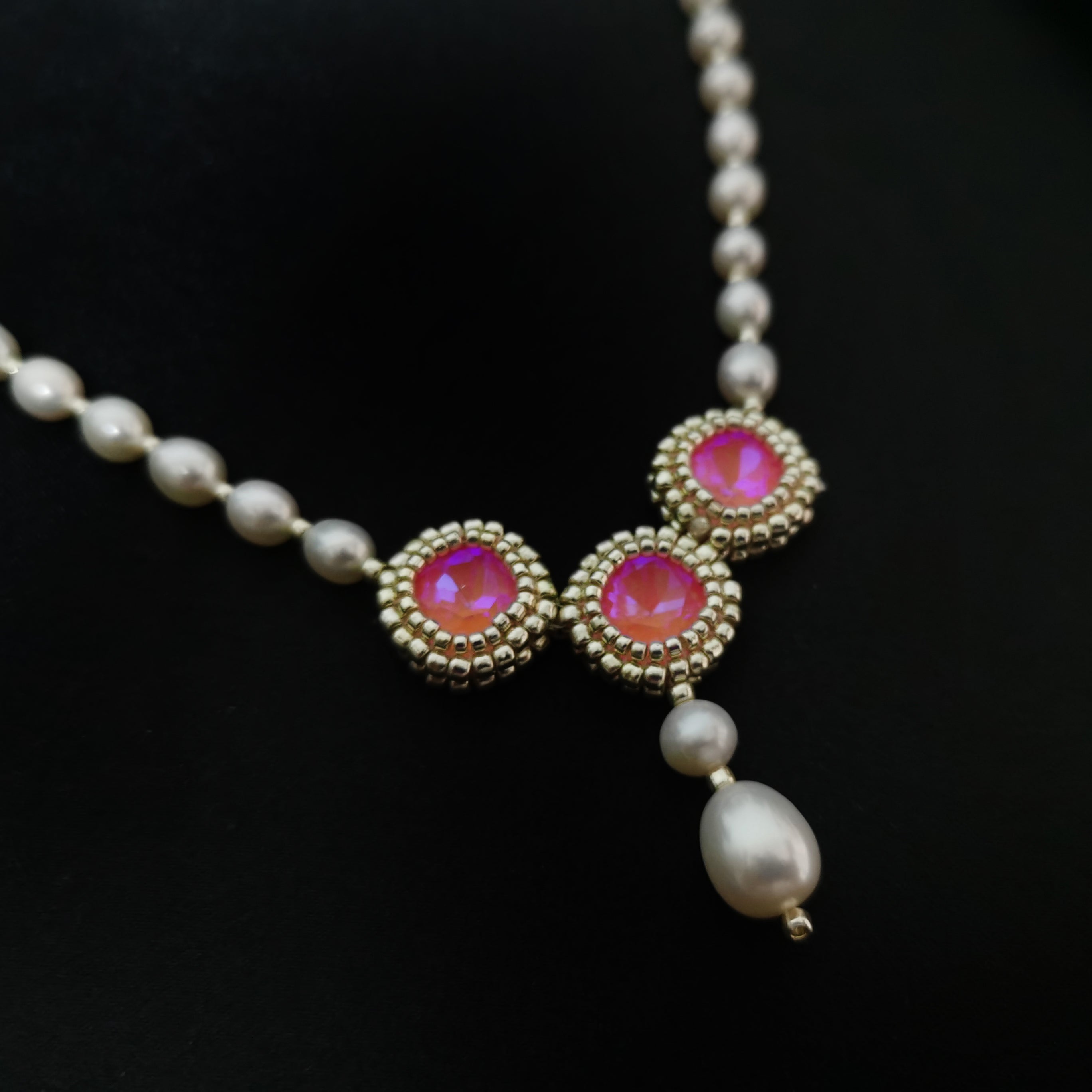 Kit - Pink Diamond Pearl Necklace