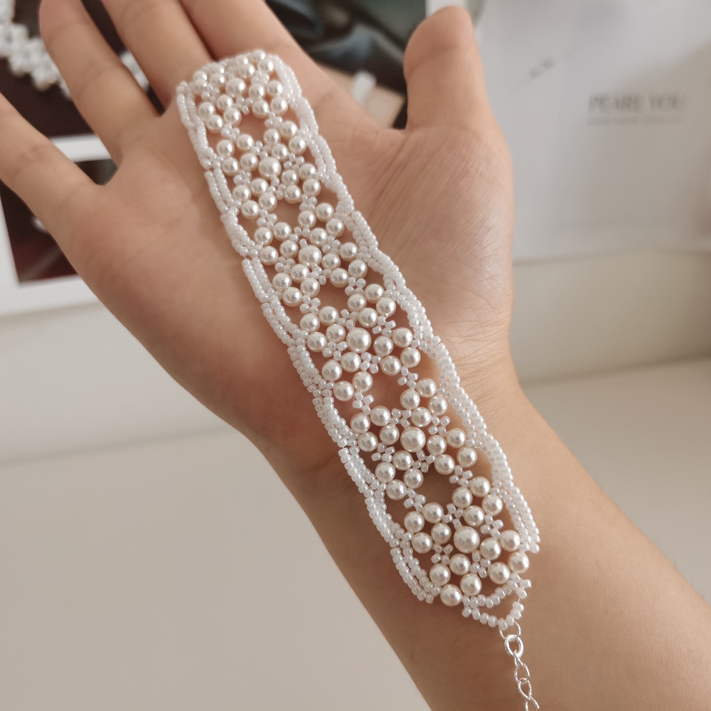 Kit - Wide Lace Pearl Bracelet