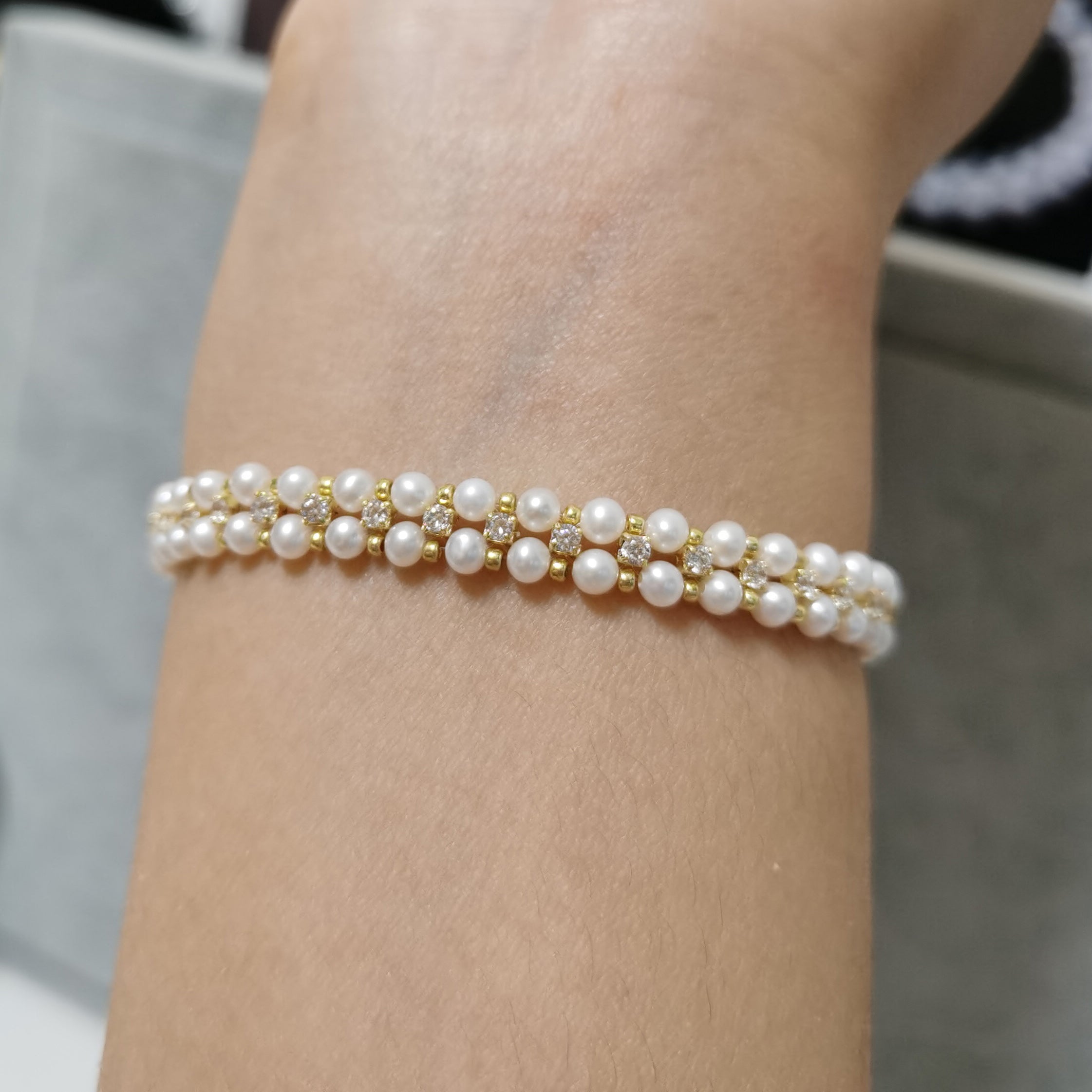 Kit - Zircon Bowknot Pearl Bracelet