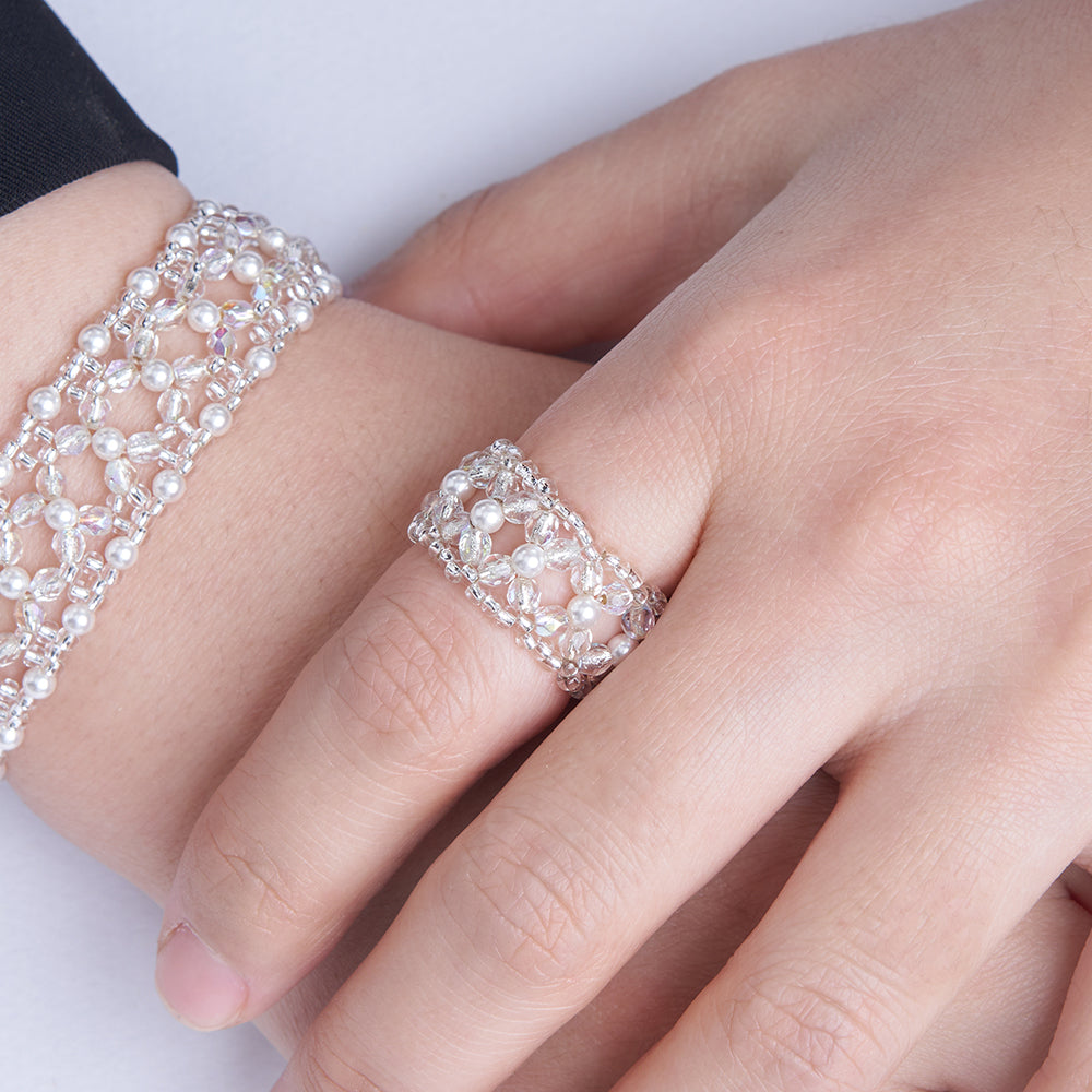 Kit - Crystal Lace Pearl Ring